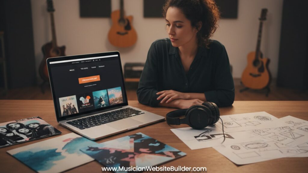 Musician building professional website for music career
