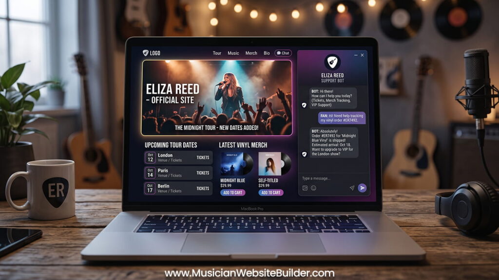 conversational ui musician websites