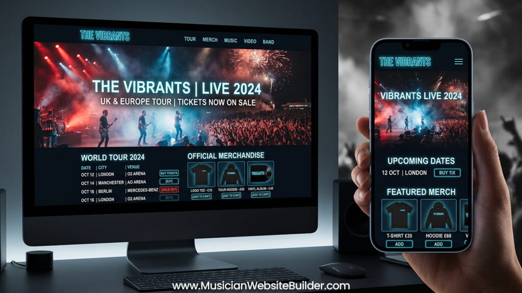 parallax scrolling band sites